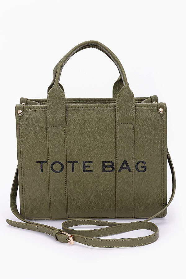 Faux Leather Small Tote Bag