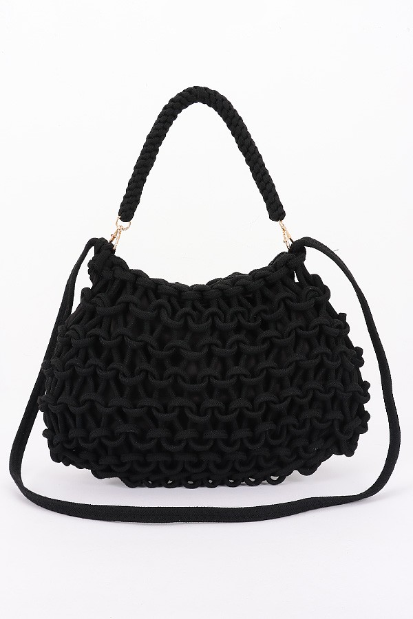 Cotton Braided Hobo Bag