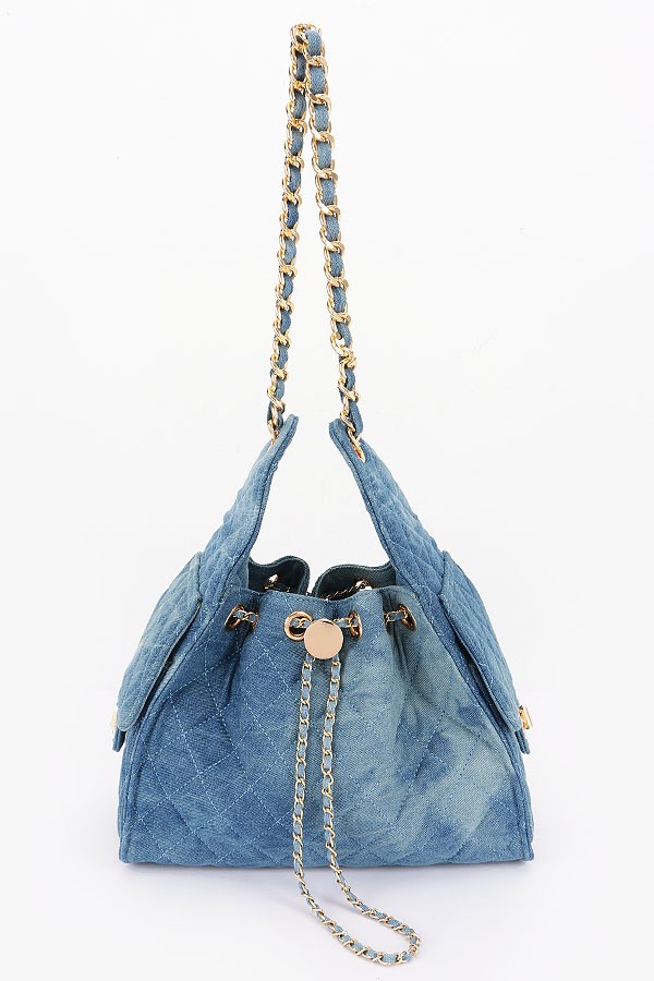 Quilted Denim Shoulder Bag